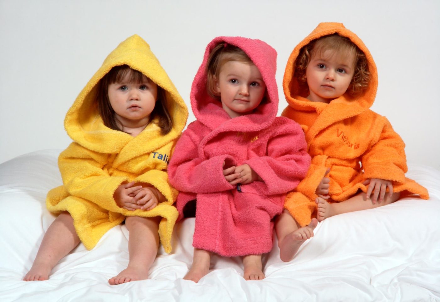 yellow pink and Orange baby towel