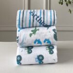 Ziggle personalised 3 pack blue and white baby muslin squares Christening Gifts 4