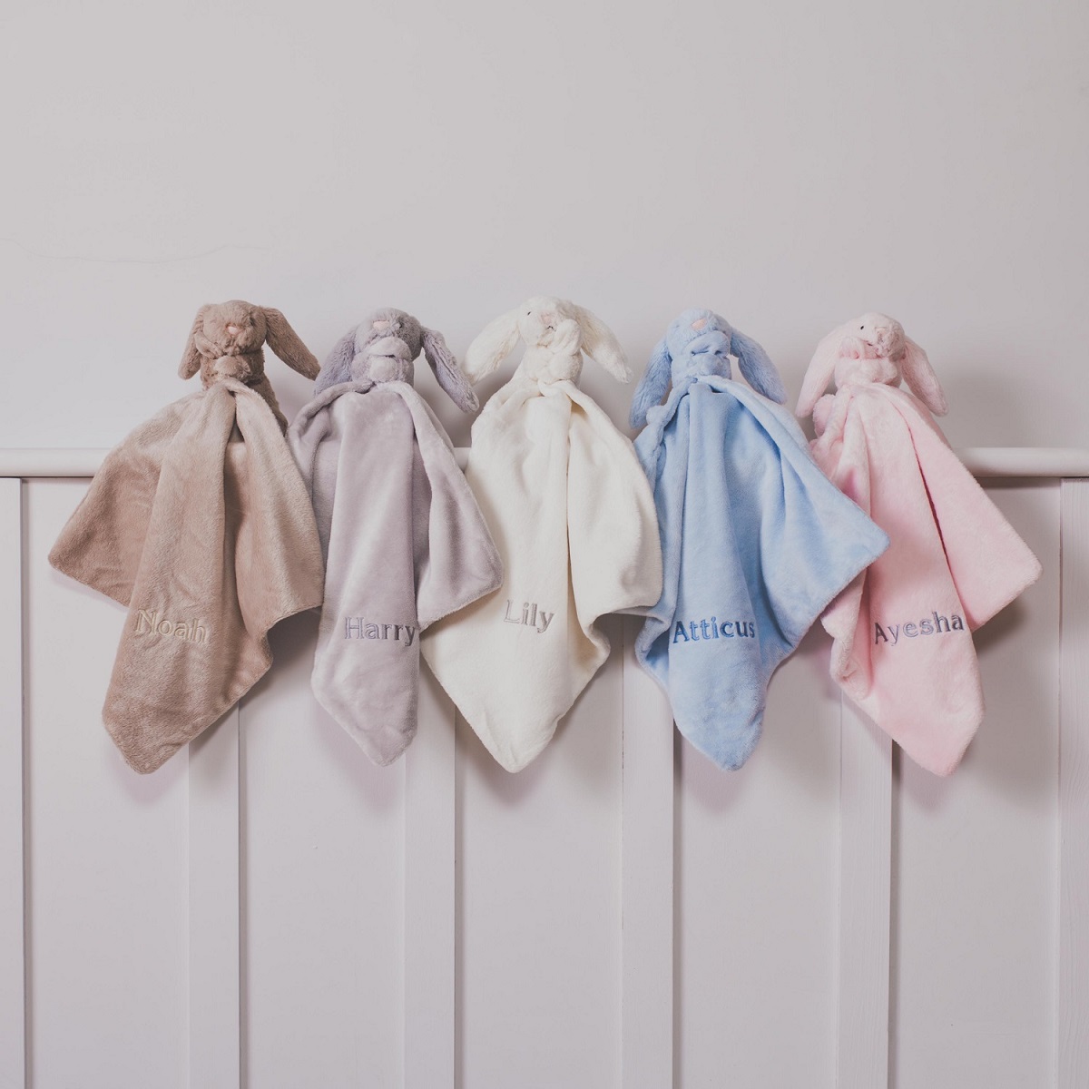 Personalised Jellycat blue bashful bunny comforter That's mine