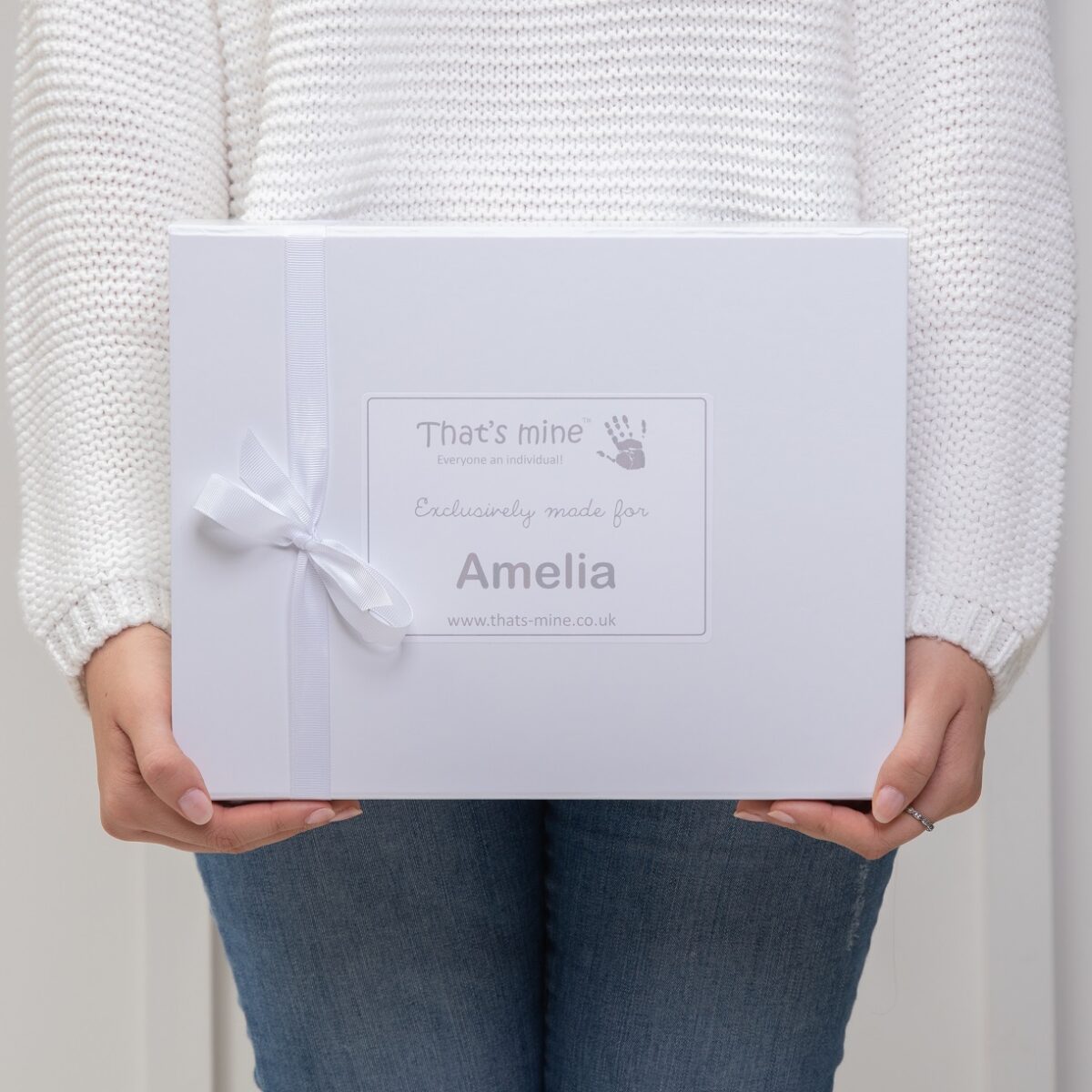 That’s mine personalised white gift box with ribbon Gift Boxes 2