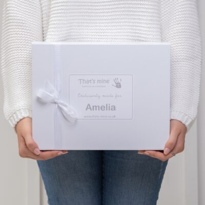 That’s mine personalised white gift box with ribbon