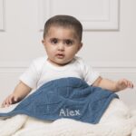 Ziggle personalised sherpa fleece cable baby blanket Personalised Baby Gift Offers and Sale 6