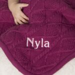 Ziggle personalised sherpa fleece cable baby blanket Personalised Baby Gift Offers and Sale 5