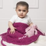 Ziggle personalised sherpa fleece cable baby blanket Personalised Baby Gift Offers and Sale 4