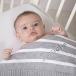 Personalised Jellycat grey bashful bunny and ziggle striped baby blanket gift set Birthday Gifts 6