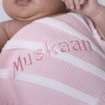 Personalised Jellycat pink bashful bunny and ziggle striped baby blanket gift set Birthday Gifts 5
