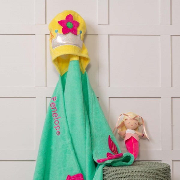 Zoocchini personalised marietta the mermaid toddler hooded towel