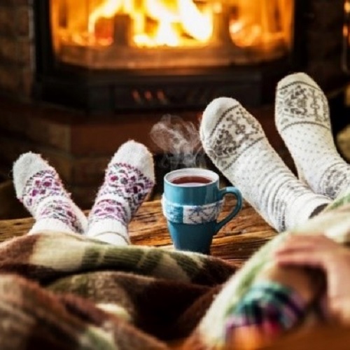 Hygge socks by the fire