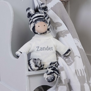 personalised zebra plush toy 