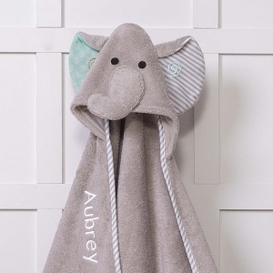 hooded personalised elephant towel