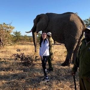 woman with elephant