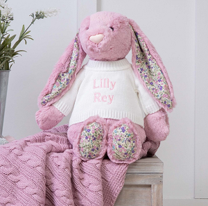 pink personalised bunny teddy