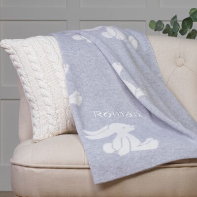 Personalised Jellycat silver bashful bunny baby blanket 2