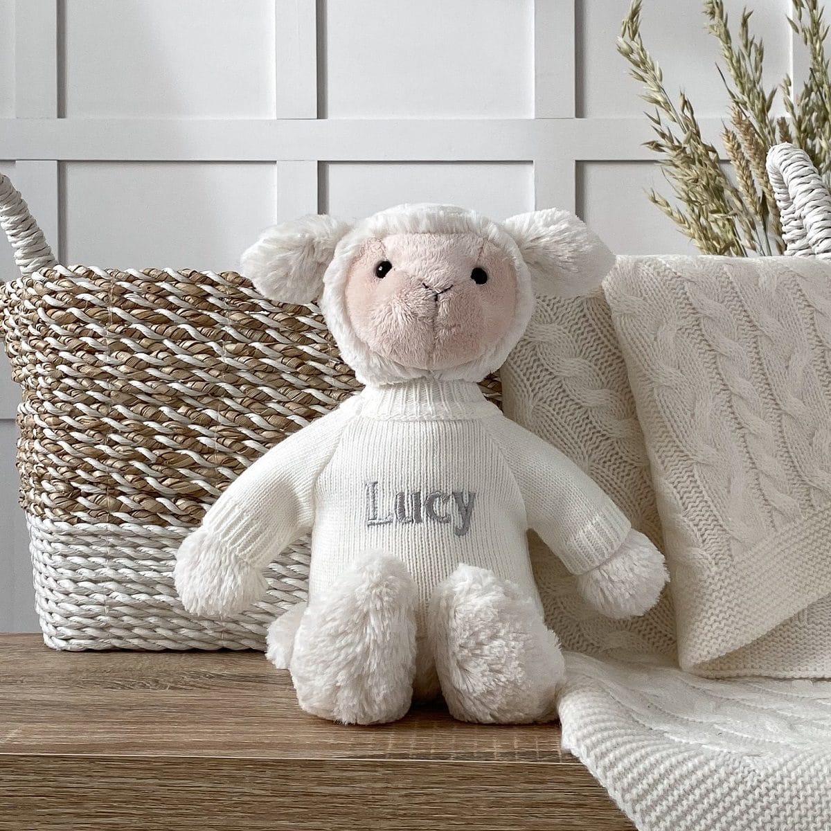 Personalised Jellycat bashful lamb soft 