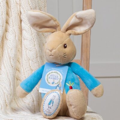 Toffee Moon personalised luxury cable baby blanket and Peter Rabbit soft toy 2