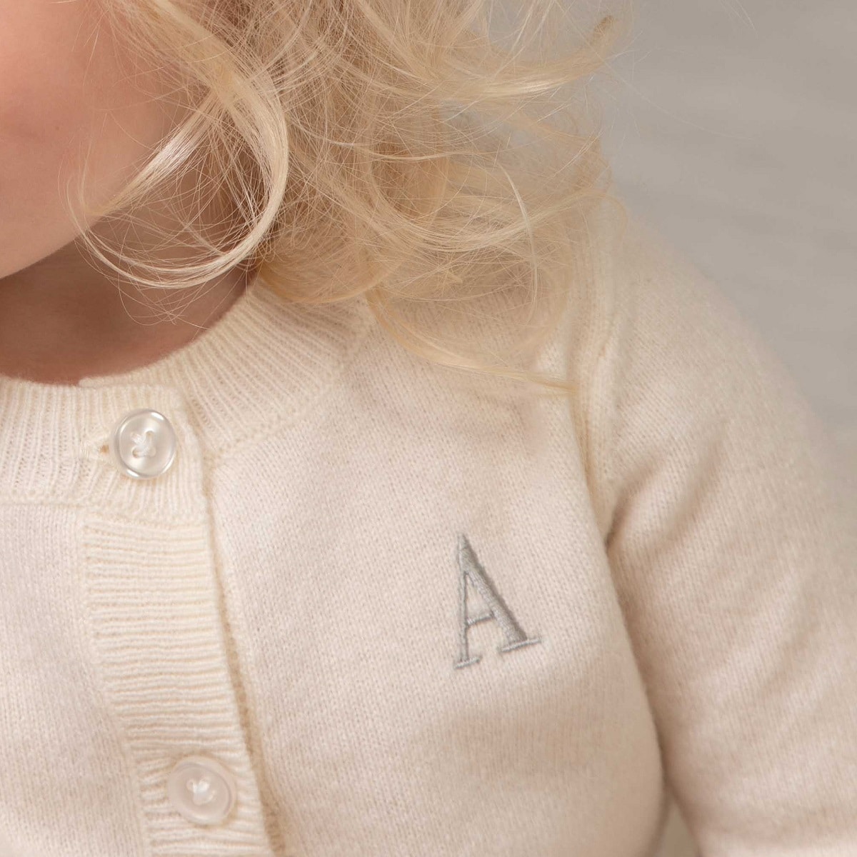 That's mine personalised monogrammed cashmere baby cardigan