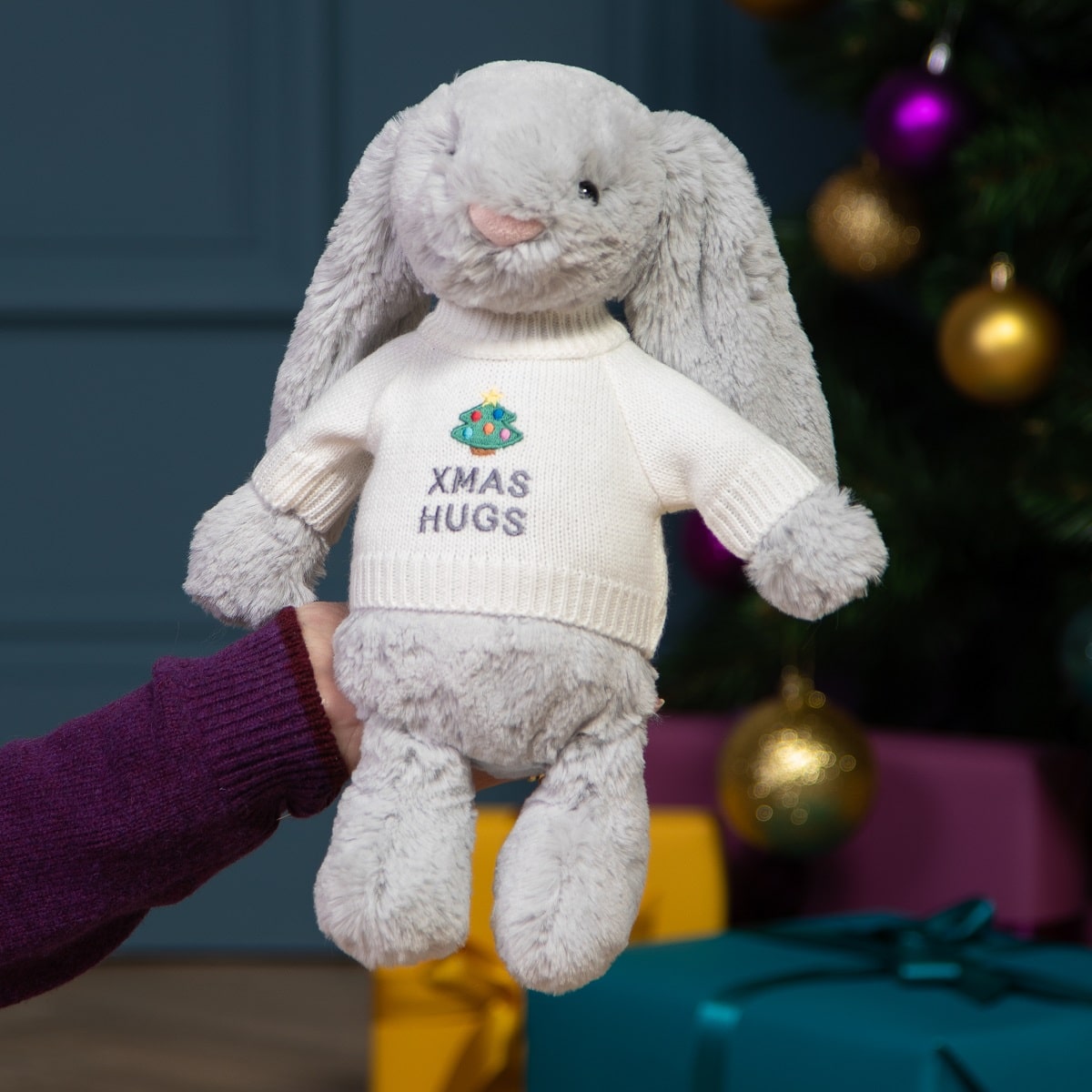 chrismas personalised bunny teddy