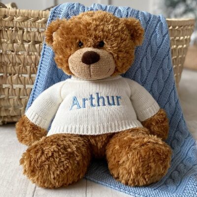 Personalised Aurora brown bonnie bear large teddy soft toy 2