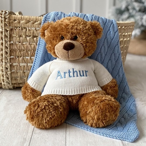 embroidered baby comforter