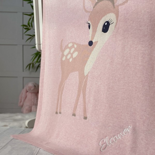 Bizzi Growin personalised felicity fawn baby pram blanket