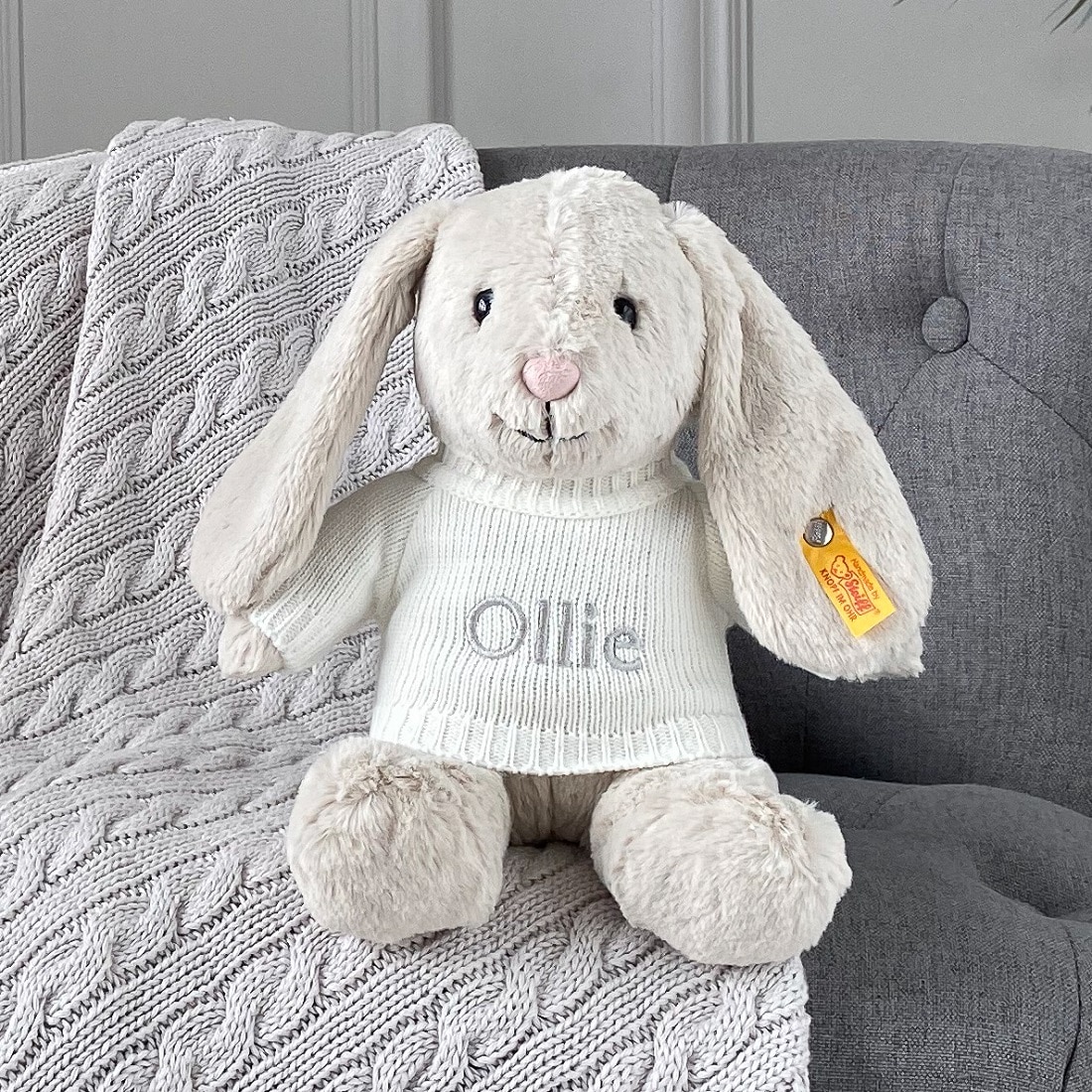 Personalised Steiff hoppie rabbit medium soft toy
