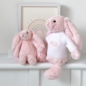 My First Steiff Teddy Bear pink soft toy and Toffee Moon luxury cable blanket gift set