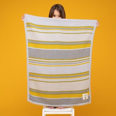 Personalised Cosatto grey and yellow stripe blanket Cosatto 3