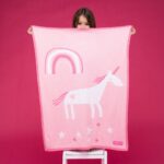 Cosatto personalised pink unicorn land knitted blanket Personalised Baby Gift Offers and Sale 5