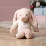 Personalised Jellycat medium bashful bunny soft toy with Christmas Snowflake jumper Christmas Gifts 5