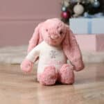 Personalised Jellycat medium bashful bunny soft toy with Christmas Snowflake jumper Christmas Gifts 7
