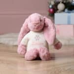 Personalised Jellycat medium bashful bunny soft toy with Christmas Snowflake jumper Christmas Gifts 9