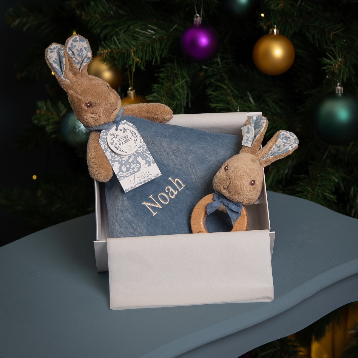 personalised peter rabbit comforter set in a gift box