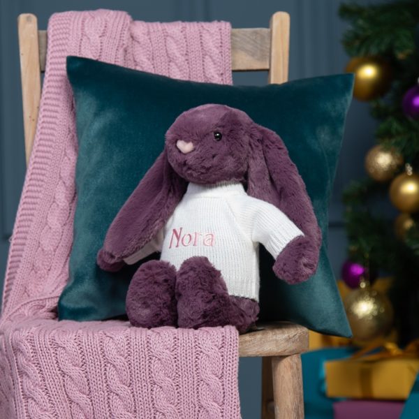 Personalised Jellycat plum bashful bunny soft toy