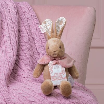 Toffee Moon personalised luxury cable baby blanket and Signature Collection Flopsy Bunny soft toy Personalised Baby Blankets 2