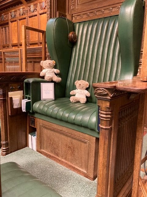 customised teddy bears on chair