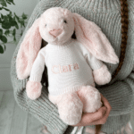 Personalised Jellycat large pale pink bashful bunny soft toy Baby Shower Gifts 3