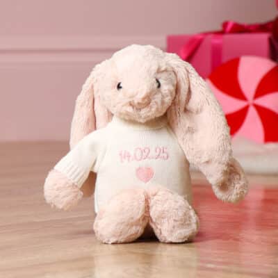 Personalised Jellycat blush pink bashful bunny soft toy Baby Shower Gifts 2