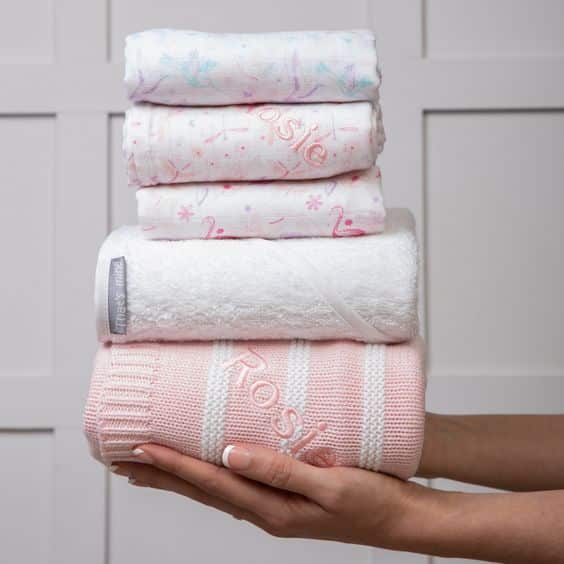 pink personalised blankets