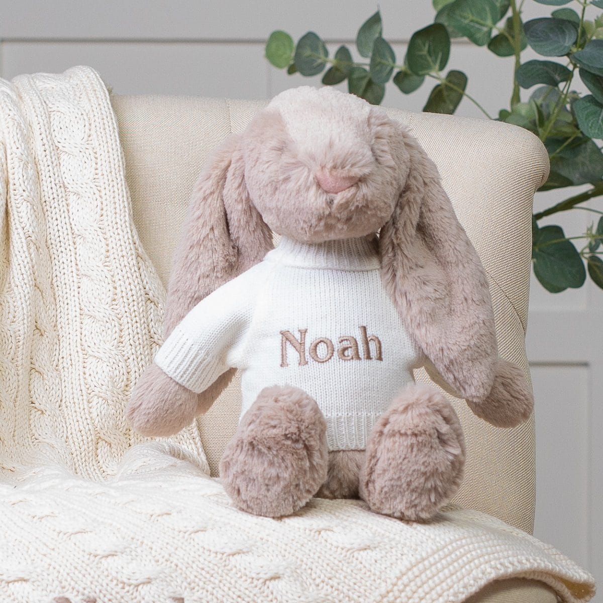 Personalised Jellycat beige bashful bunny soft toy Jellycat 2