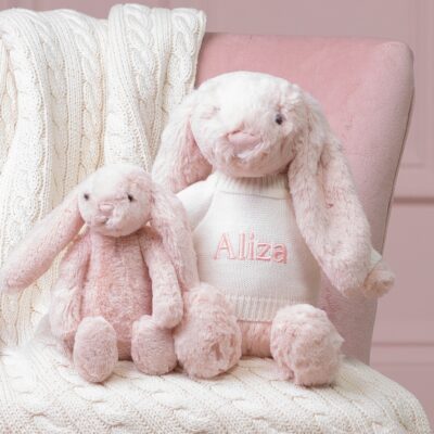 Personalised Jellycat blush pink bashful bunny soft toy 2