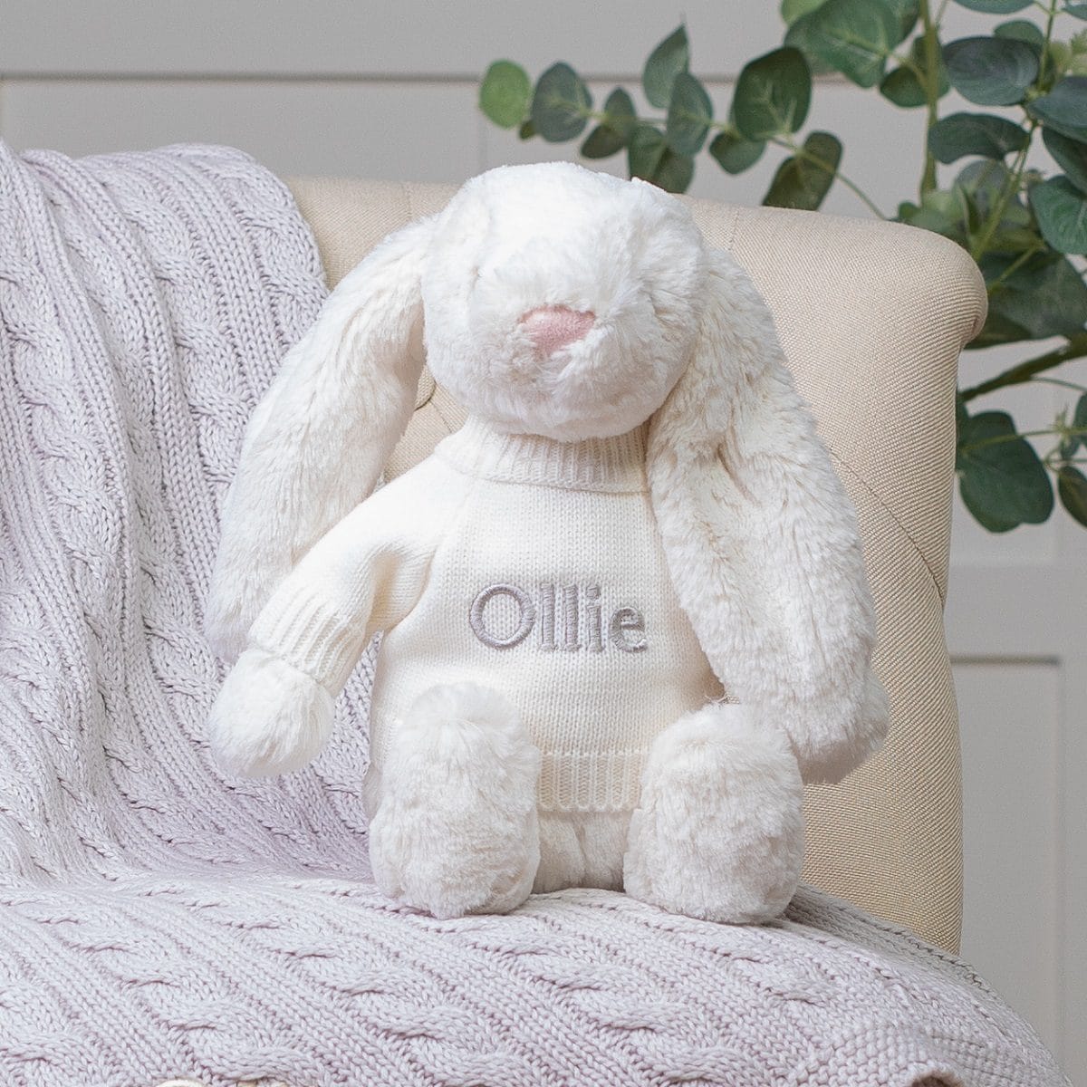 Personalised Jellycat cream bashful bunny soft toy