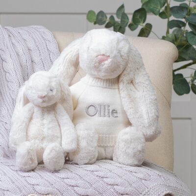 Personalised Jellycat cream bashful bunny soft toy 2