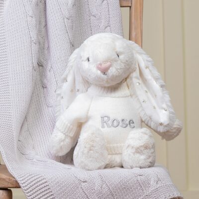 Personalised Jellycat twinkle cream bashful bunny soft toy