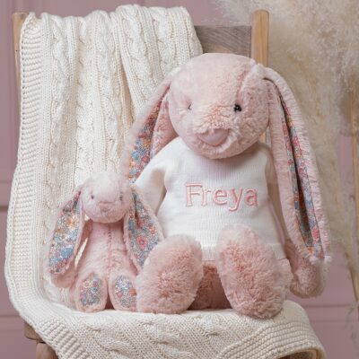 Personalised Jellycat large blush pink blossom bunny soft toy