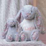 Personalised Jellycat silver blossom bunny soft toy Baby Shower Gifts 4