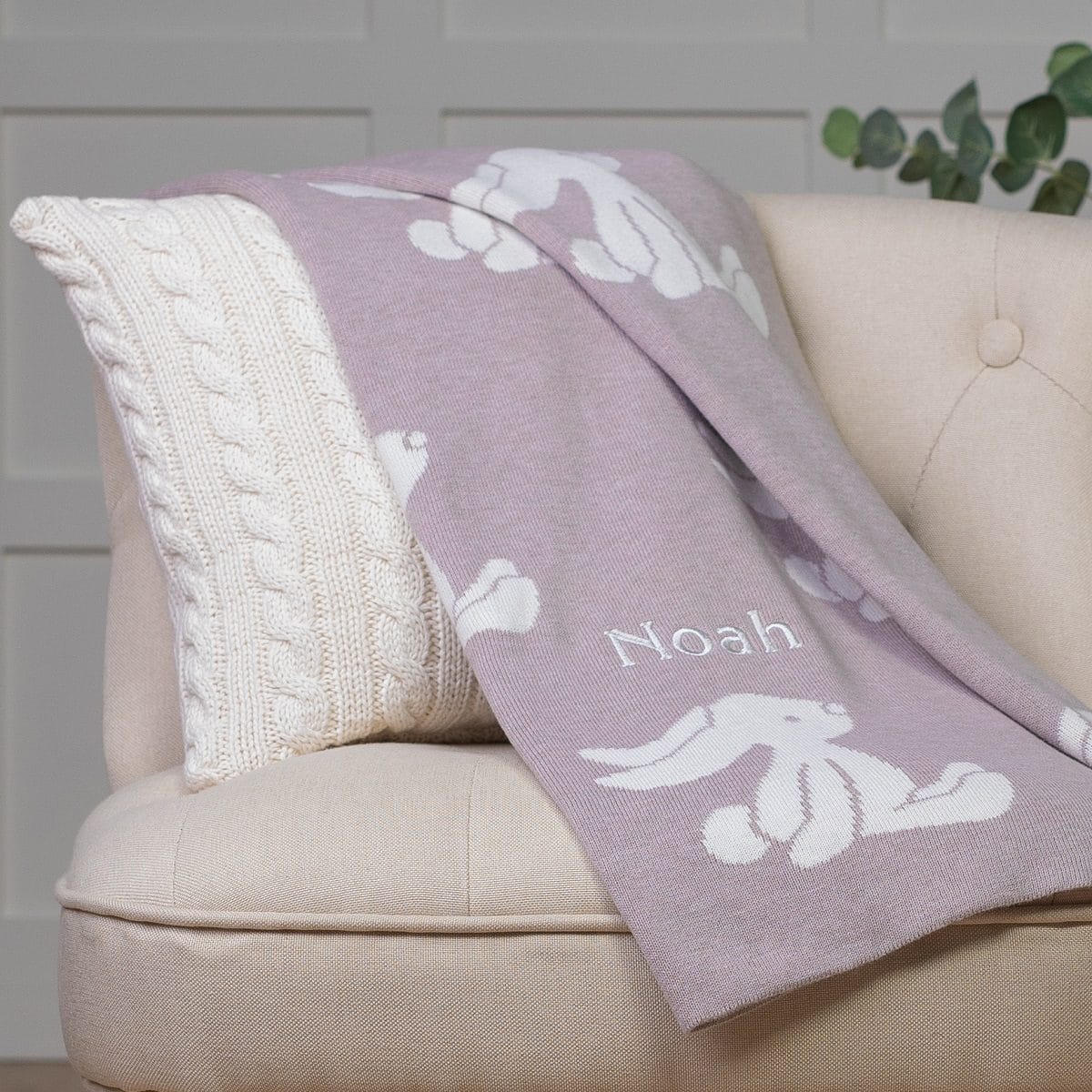 Personalised Jellycat beige bashful bunny baby blanket | That's mine