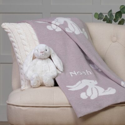 Personalised Jellycat beige bashful bunny baby blanket 2