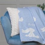 Personalised Jellycat blue bashful bunny baby blanket Jellycat 3