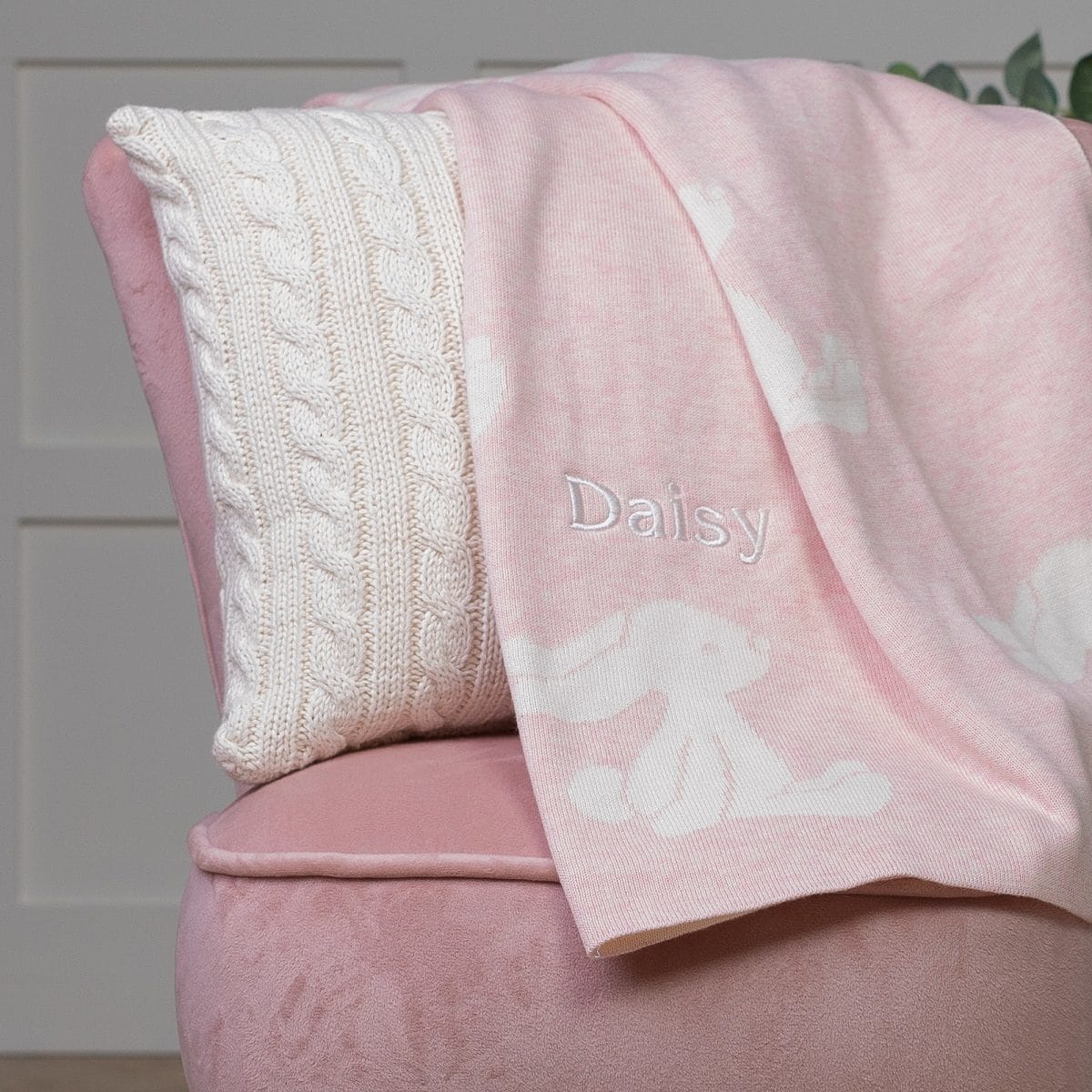 Personalised Jellycat pink bashful bunny baby blanket Blankets 2