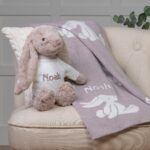 Personalised Jellycat beige bashful bunny and baby blanket gift set Baby Gift Sets 4